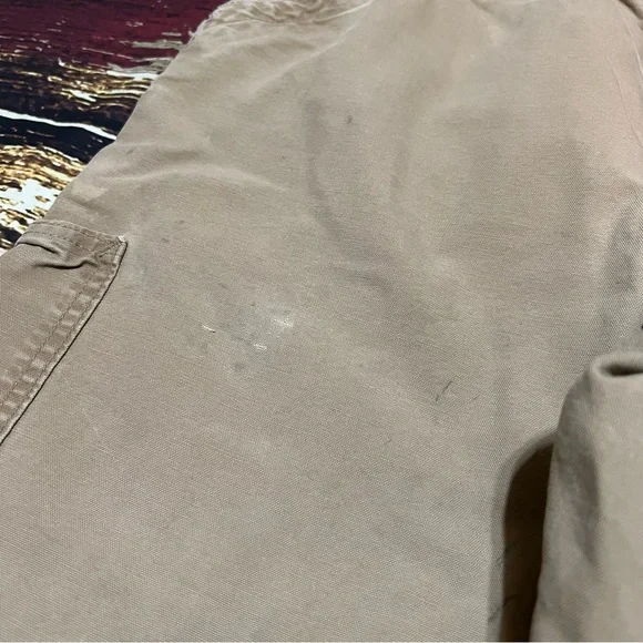 Tan Carhartt carpenter cargo workwear pants original dungaree fit size 34x29 - Picture 10 of 13